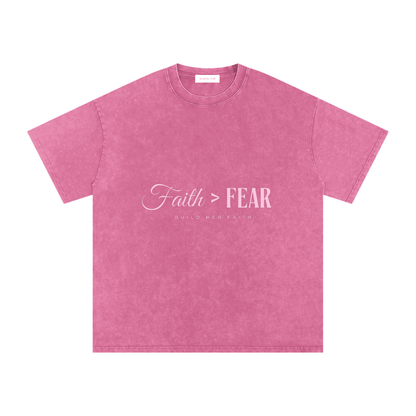 Snow Washed Oversized Cotton T-Shirt