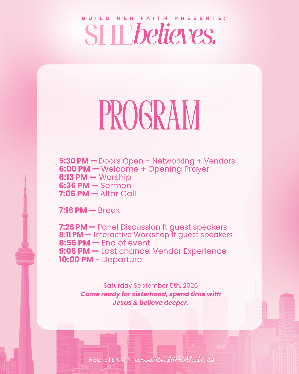 SHE BELIEVES: BHF's 1st Women's Gathering in Toronto